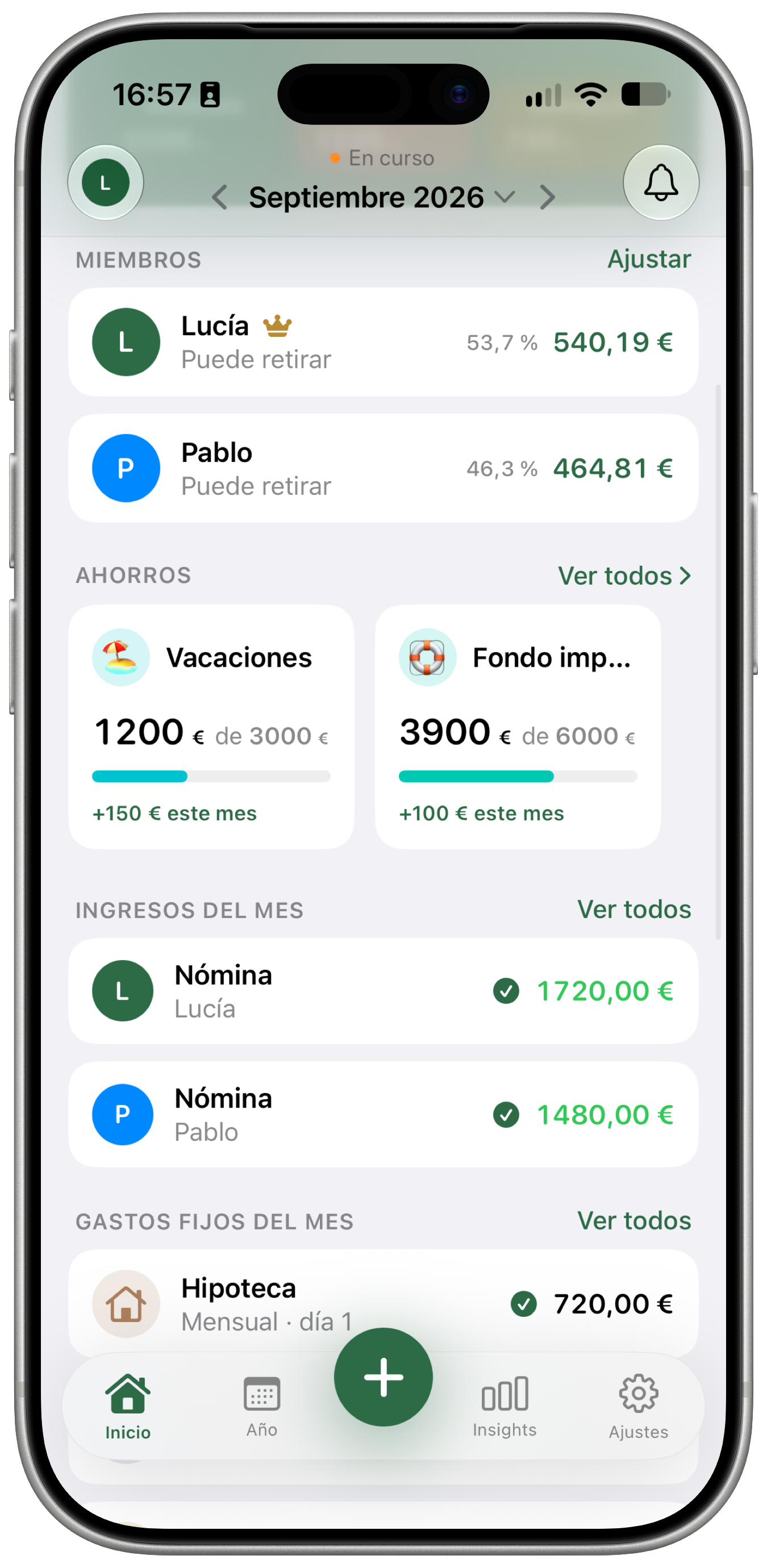 Pantalla de Hoomi
