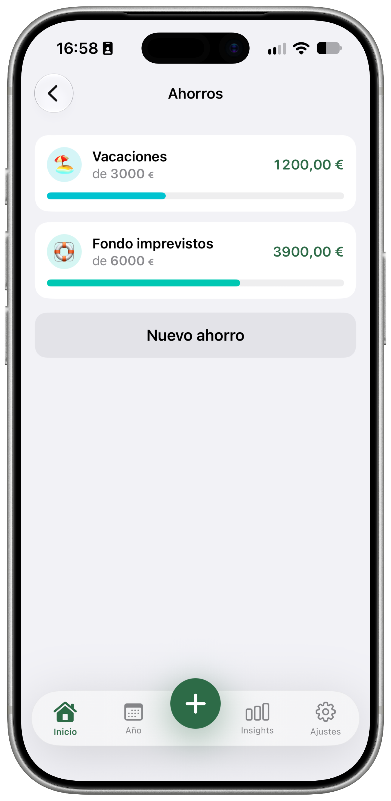 Pantalla de Hoomi